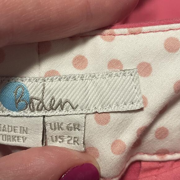 Boden Pants Womens US 2R Pink Cropped Slim Fit Stretch Cotton Blend Casual Work - Picture 4 of 11